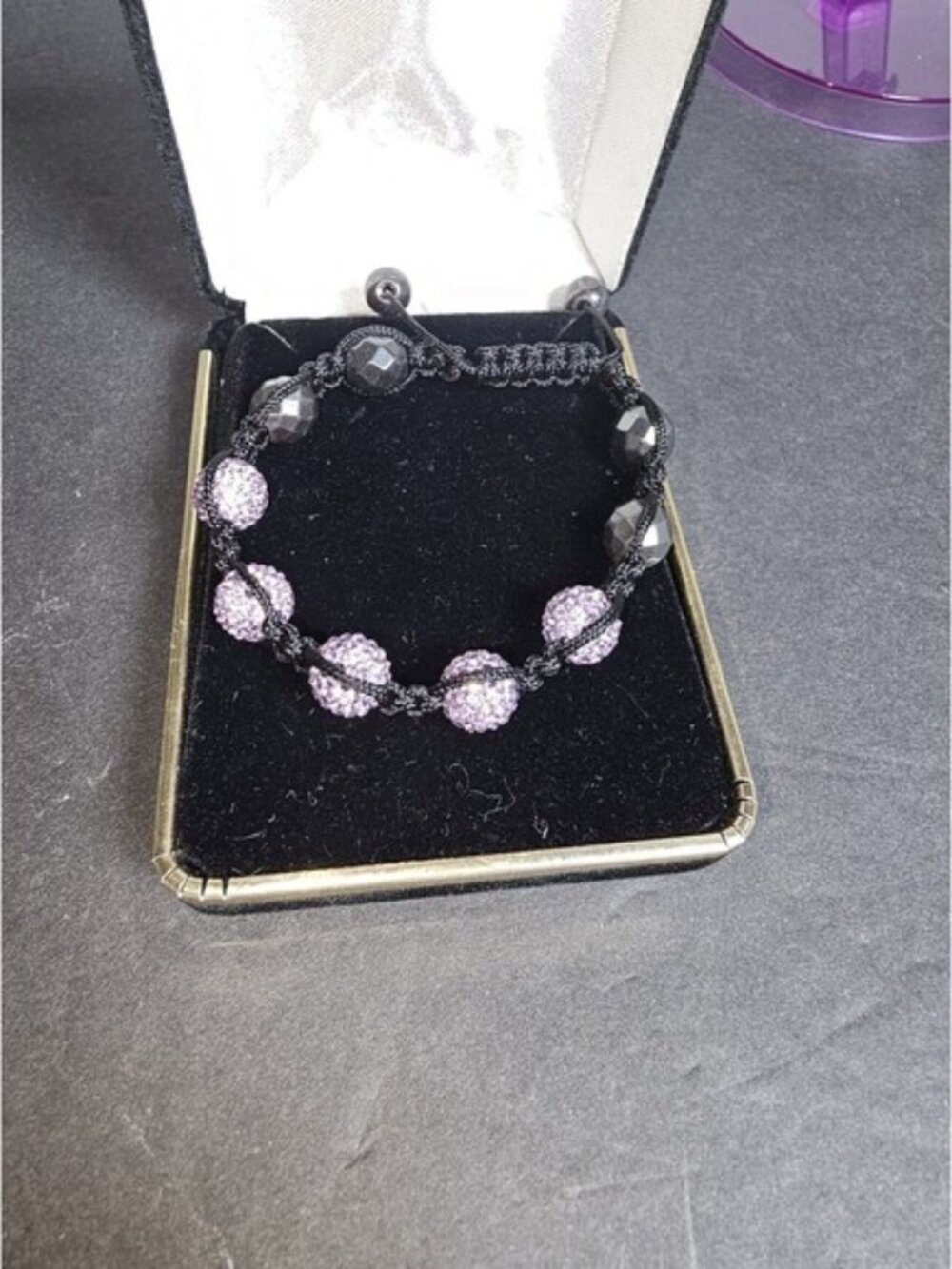 Beautiful Pink Crystal Gem Shamballa Style Beaded Friendship Bracelet